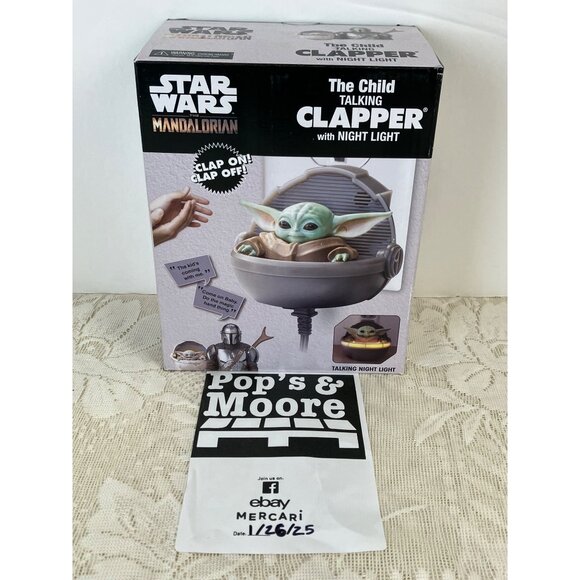 Star Wars The Mandalorian The Child Talking Clapper with Night Light Brand New - Picture 1 of 7